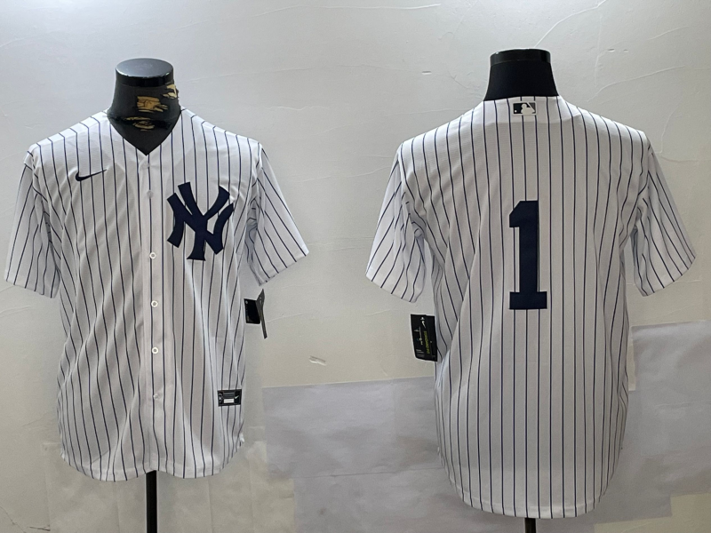 Men's New York Yankees Billy Martin #1 White Replica Player Jersey1