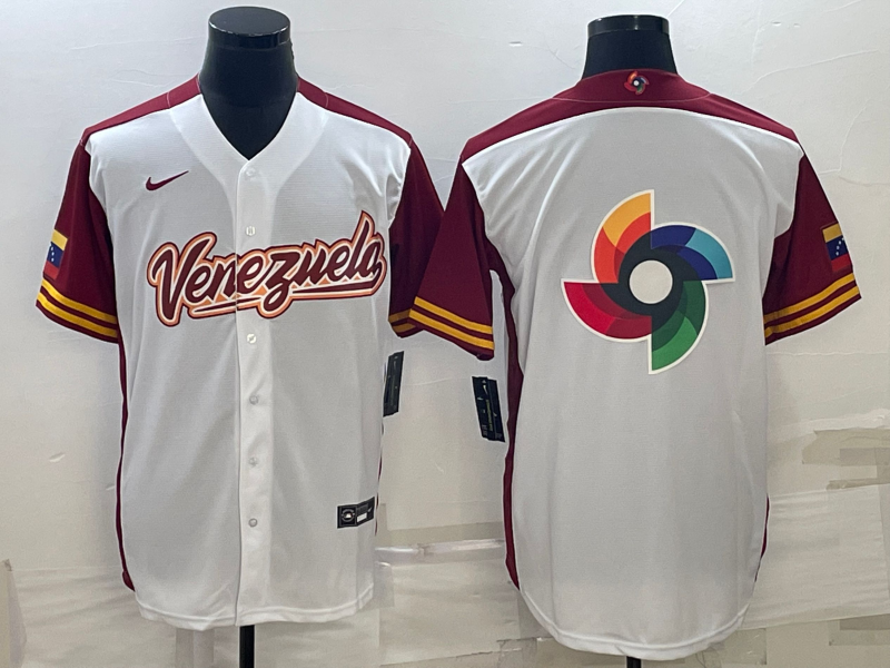 Men's 2023 World Baseball Classic Venezuela White Jersey1