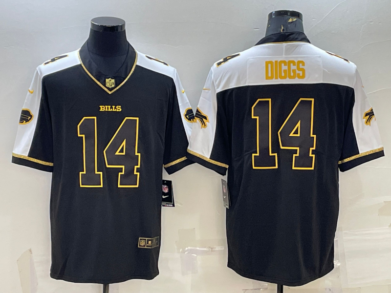 Men's Buffalo Bills Stefon Diggs #14 Black Player Game Jersey1
