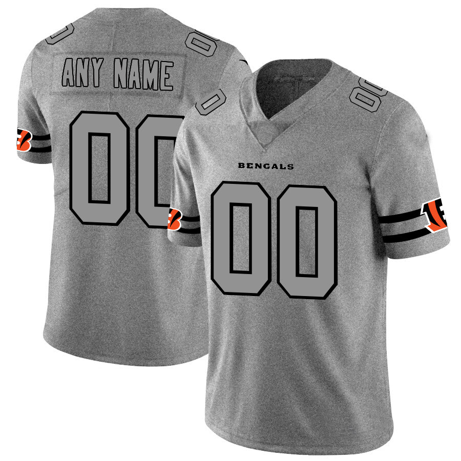 Custom2 Cincinnati Bengals 2019 Gridiron Gray Vapor Untouchable Limited Jersey2 Stitched American Football Jersey2s