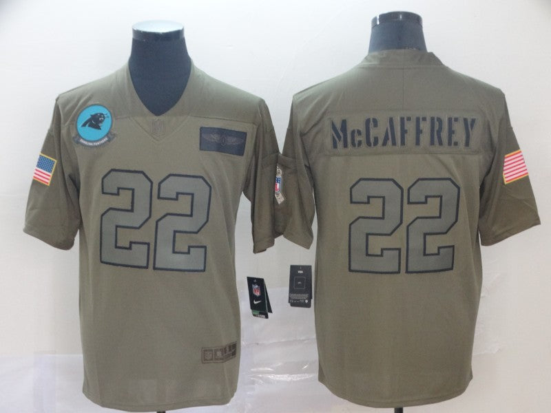 Men's Carolina Panthers Christian McCaffrey #22 Brown Game Jersey1