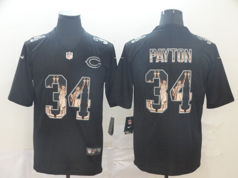 Men's Chicago Bears #34 Walter Payton Black Player Game Jersey1