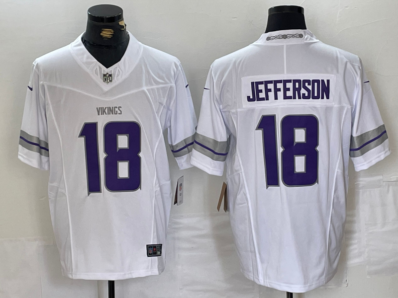Men's Minnesota Vikings Justin Jefferson #18 White Alternate Vapor F.U.S.E. Elite Player Jersey1