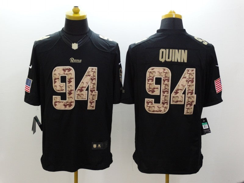 Men's Los Angeles Rams Robert Quinn #94 Black Player Game Jersey1