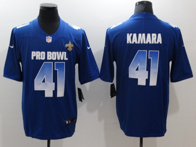 Men's New Orleans Saints Alvin Kamara #41 Blue Game Jersey1