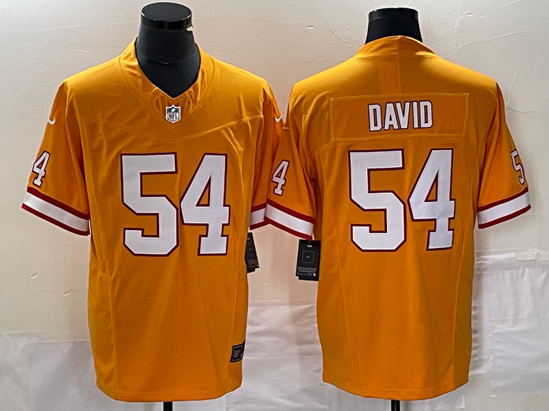 Men's Tampa Bay Buccaneers Lavonte David #54 Orange Throwback Game Jersey1