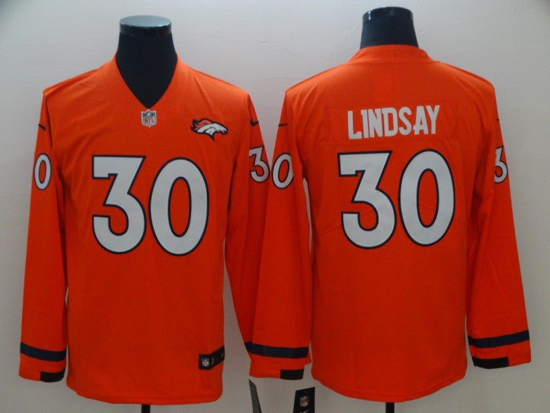 Men's Denver Broncos Phillip Lindsay #30 Orange Player Game Jersey1