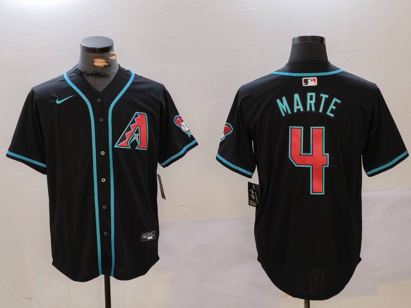 Men's Arizona Diamondbacks Ketel Marte #4 Black Limited Player Jersey1