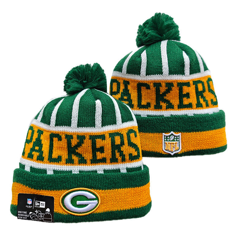Green Bay Packers Pom Knit Hat-Green