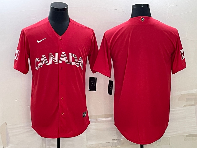 Men's 2023 World Baseball Classic Canada Red Blank Jersey1