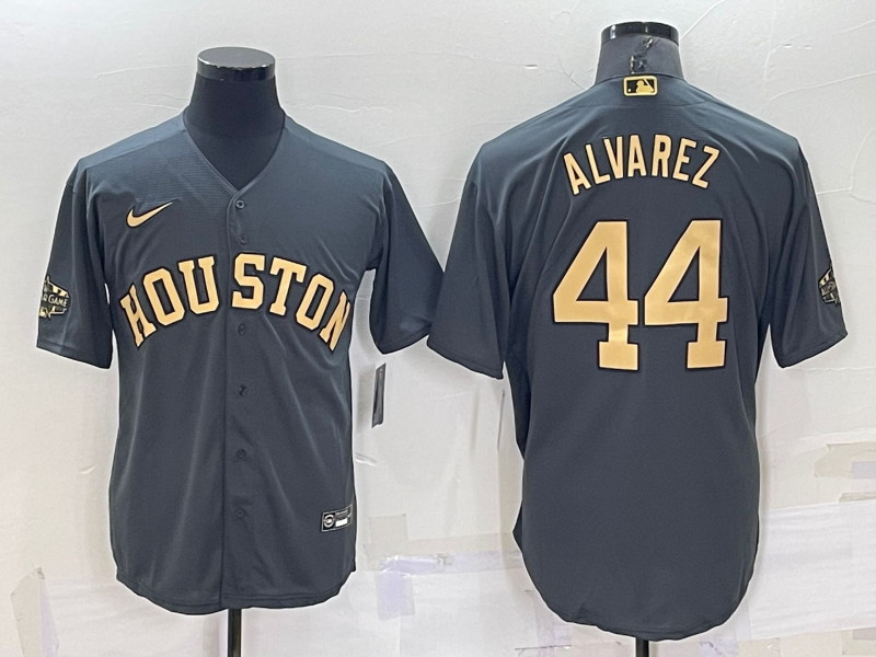 Men's Houston Astros Yordan Alvarez #44 Gray Replica Baseball Jersey1