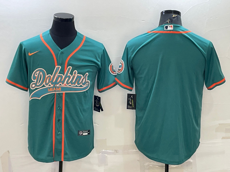 Men's Miami Dolphins Aqua Blank Jersey1