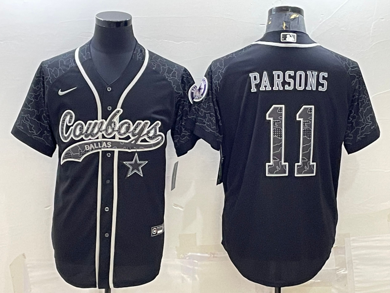 Men's Dallas Cowboys Micah Parsons #11 Black RFLCTV Limited Jersey1 Joint Edition
