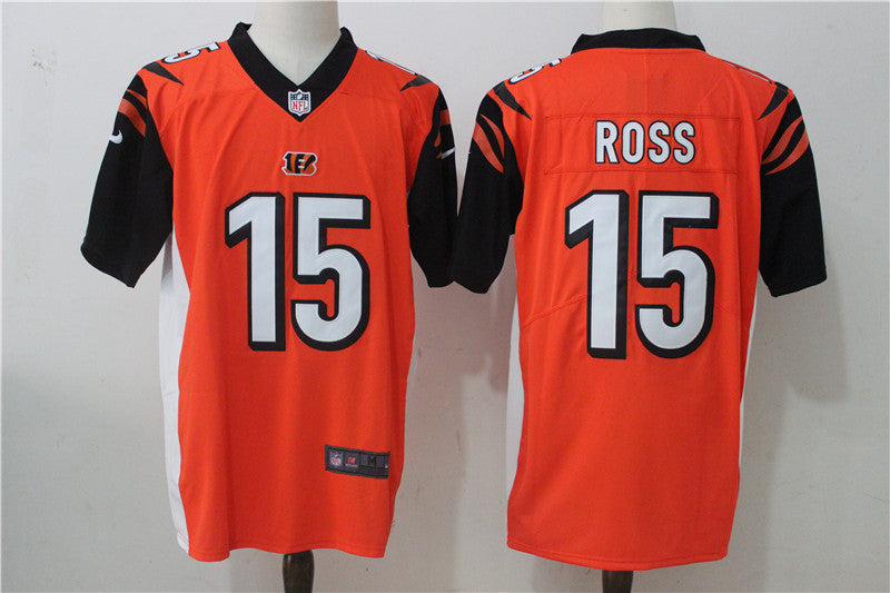 Men's Cincinnati Bengals John Ross #15 Orange Game Jersey2