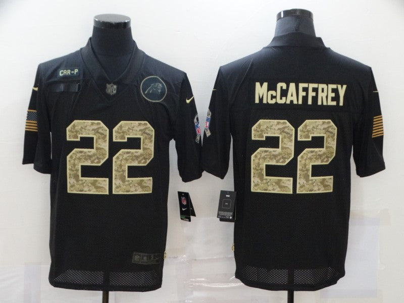 Men's Carolina Panthers #22 Christian McCaffrey Black Player Game Jersey1