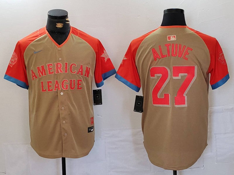 Men's American League Jose Altuve #27 Cream 2024 MLB All-Star Game Limited Player Jersey1