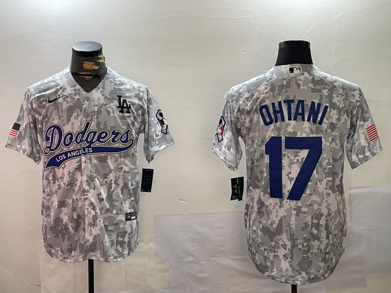 Men's Los Angeles Dodgers Shohei Ohtani #17 Arctic Camo 2024 Salute to Service Limited Jersey1