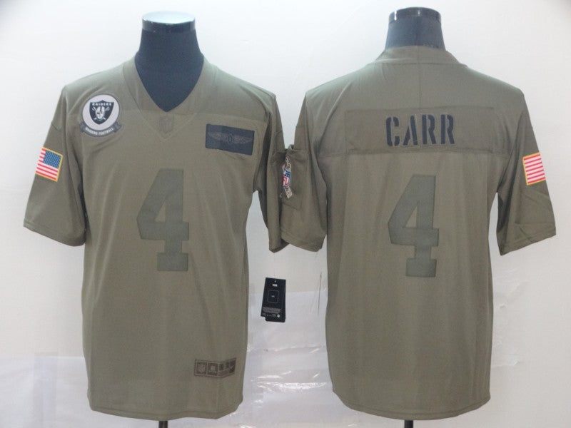 Men's Las Vegas Raiders Derek Carr #4 Brown Game Jersey1