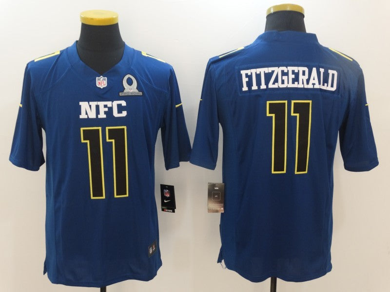 Men's Arizona Cardinals Larry Fitzgerald #11 Blue Game Jersey1