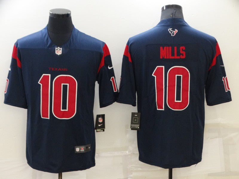Men's Houston Texans Davis Mills #10 Navy Player Jersey1