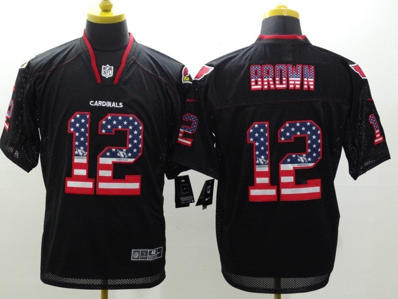 Men's Arizona Cardinals John Brown #12 Black Game Jersey1