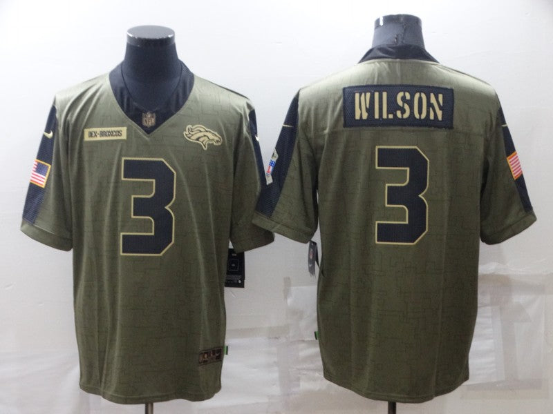 Men's Denver Broncos Russell Wilson #3 Brown Game Jersey1