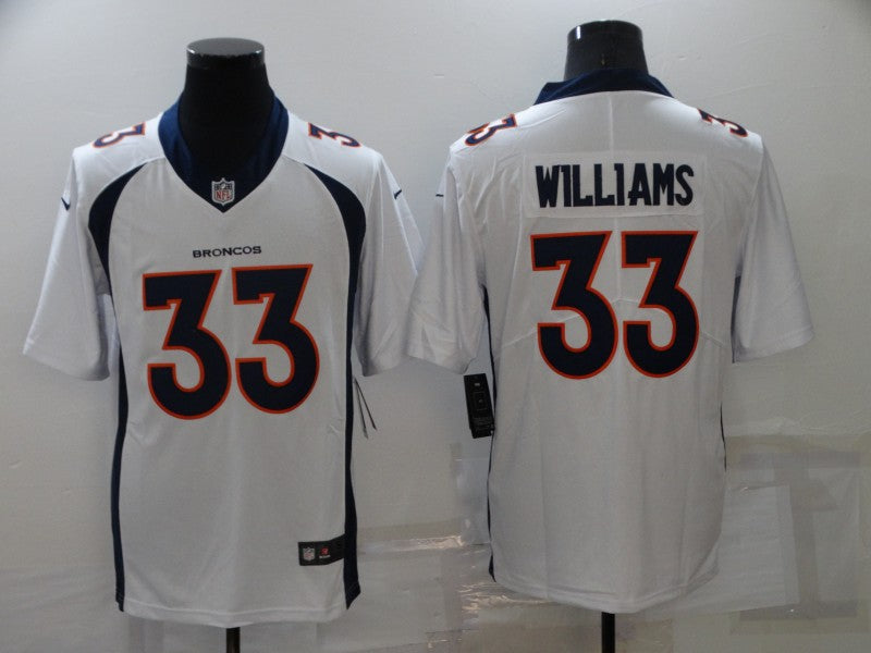 Men's Denver Broncos Javonte Williams #33 White Game Jersey1