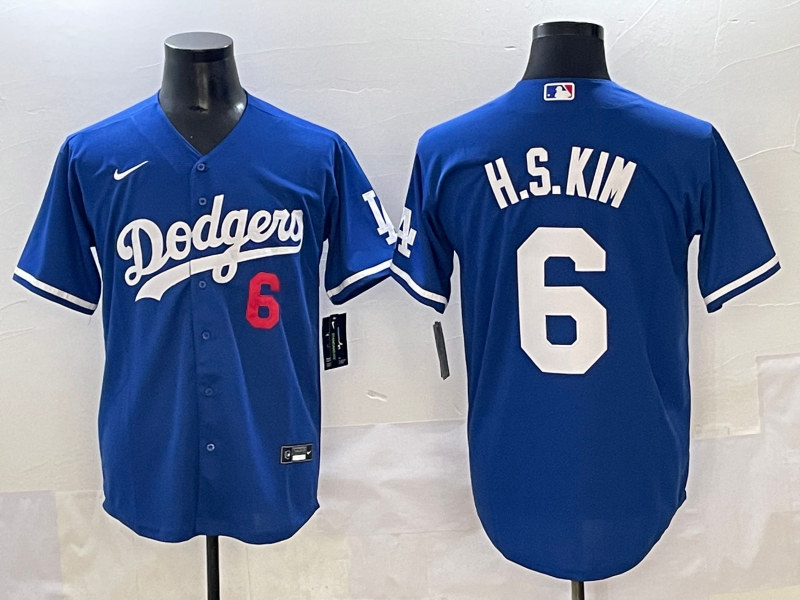 Men's Los Angeles Dodgers Hyeseong Kim #6 Royal Replica Player Jersey