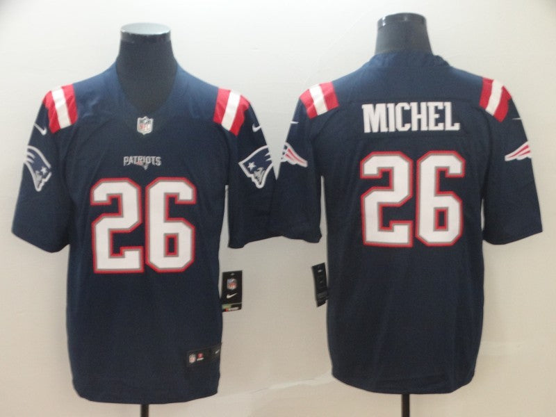 Men's New England Patriots Sony Michel #26 Navy Game Player Jersey1