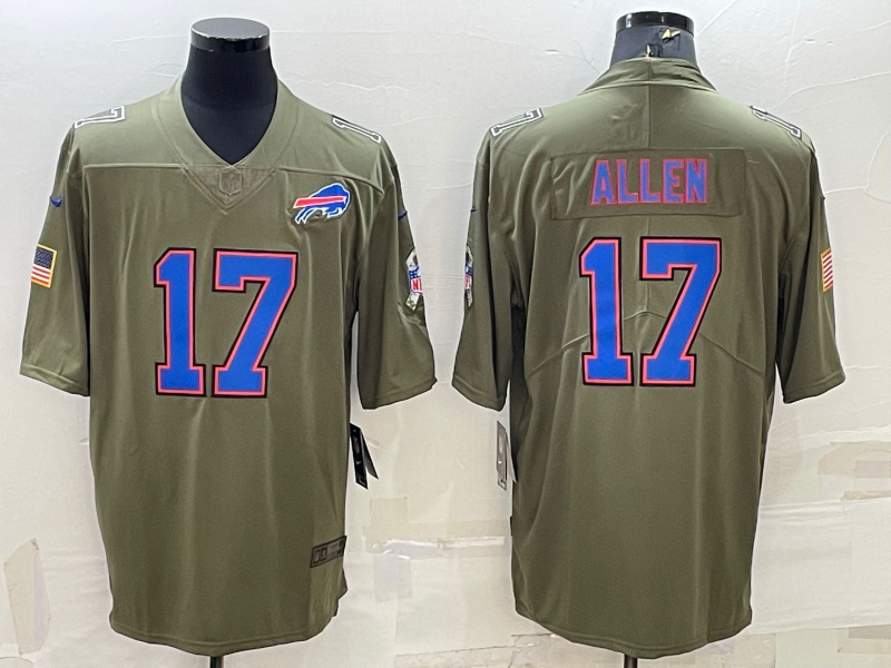 Men's Buffalo Bills Josh Allen #17 Brown Player Jersey1