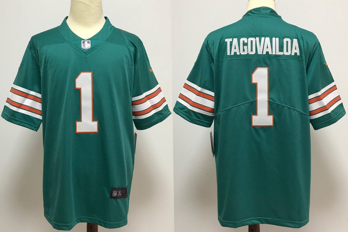 Men's Miami Dolphins Tua Tagovailoa #1 Green Alternate Game Jersey1