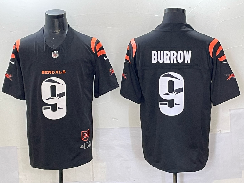 Men's Cincinnati Bengals Joe Burrow #9 Black Vapor F.U.S.E. Limited Jersey2