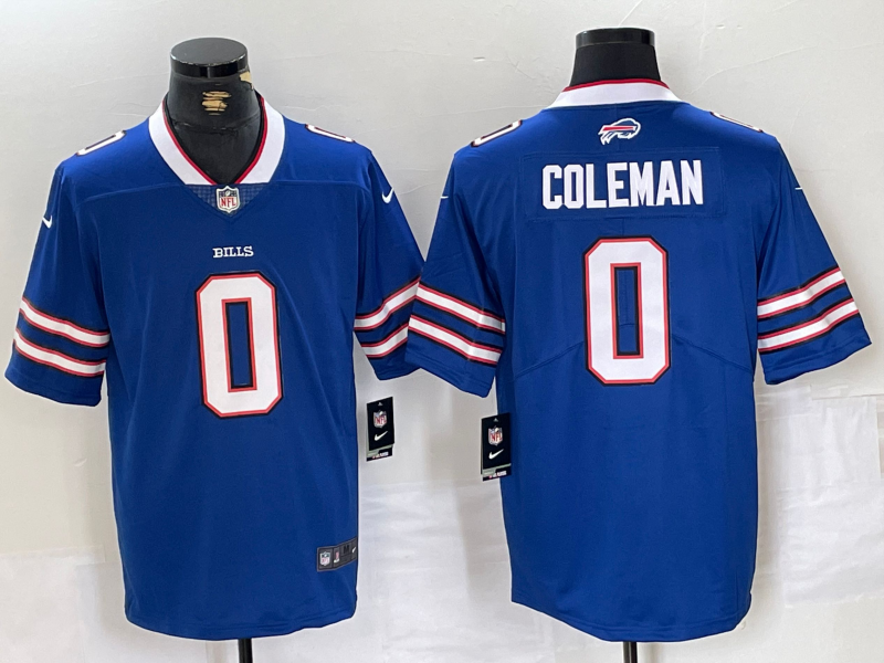 Men's Buffalo Bills Keon Coleman #0 Royal 2024 NFL Draft Player Game Jersey1