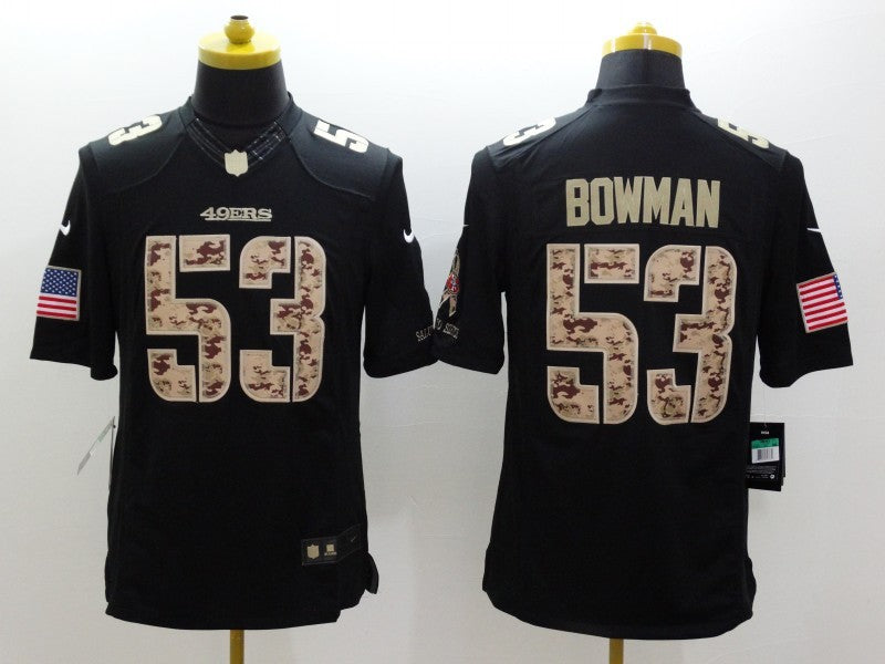 Men's San Francisco 49ers Navoro Bowman #53 Black Player Game Jersey1