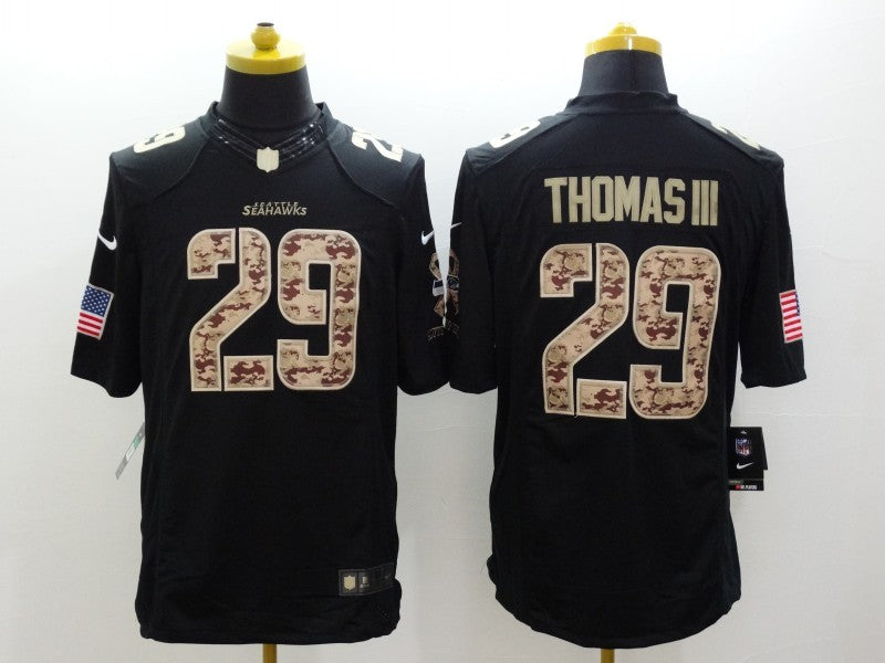 Men's Seattle Seahawks Earl Thomas III #29 Black Game Player Jersey1
