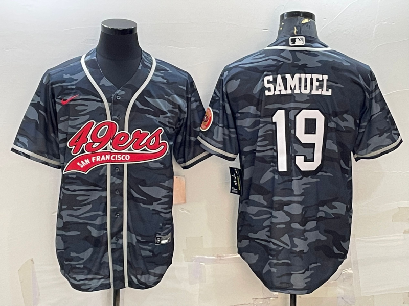 Men's San Francisco 49ers Deebo Samuel #19 Grey Camouflage Game Jersey1 Joint Edition