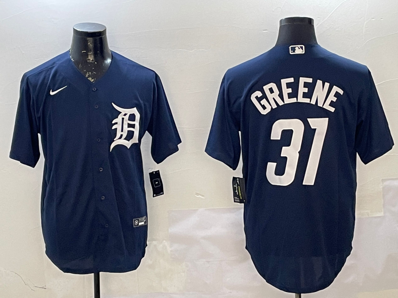 Men's Detroit Tigers Riley Greene #31 Navy Replica Player Jersey