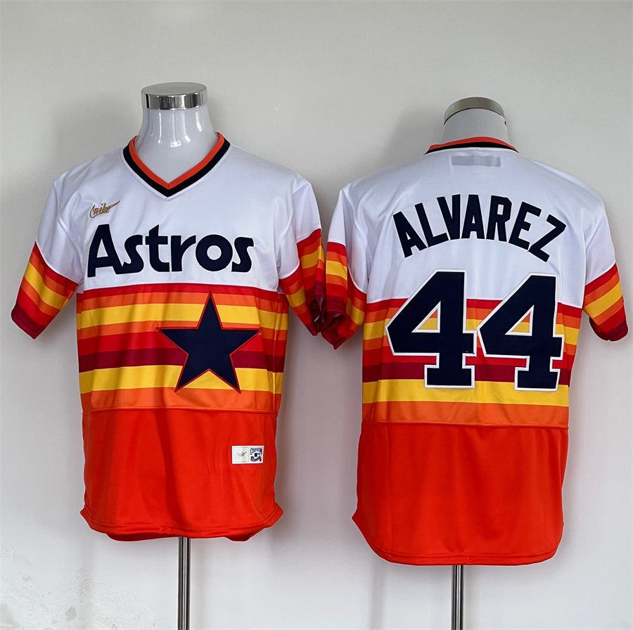 Men's Houston Astros Yordan Alvarez #44 White Home Cooperstown Collection Player Jersey1