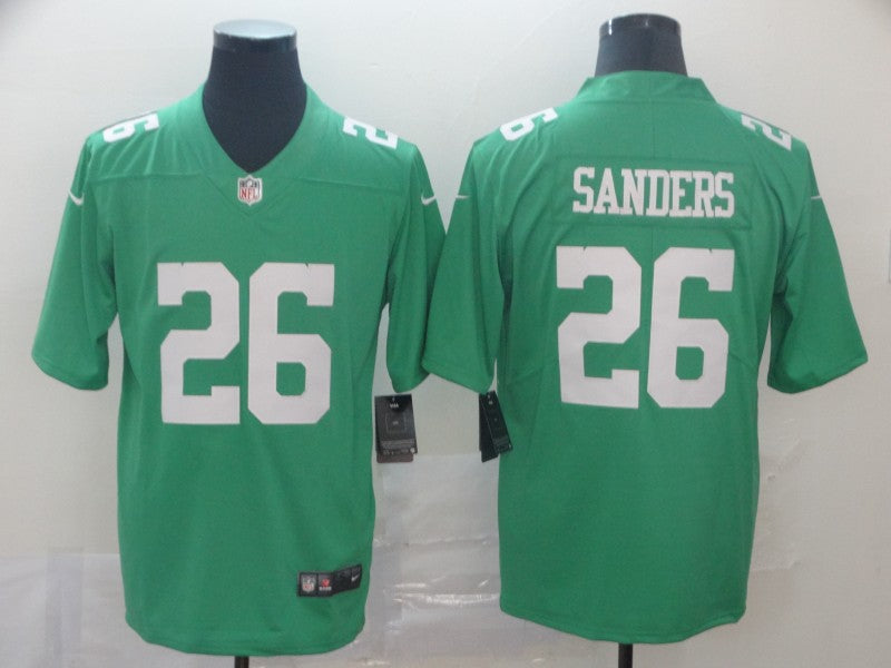 Men's Philadelphia Eagles Miles Sanders #26 Green Game Jersey1