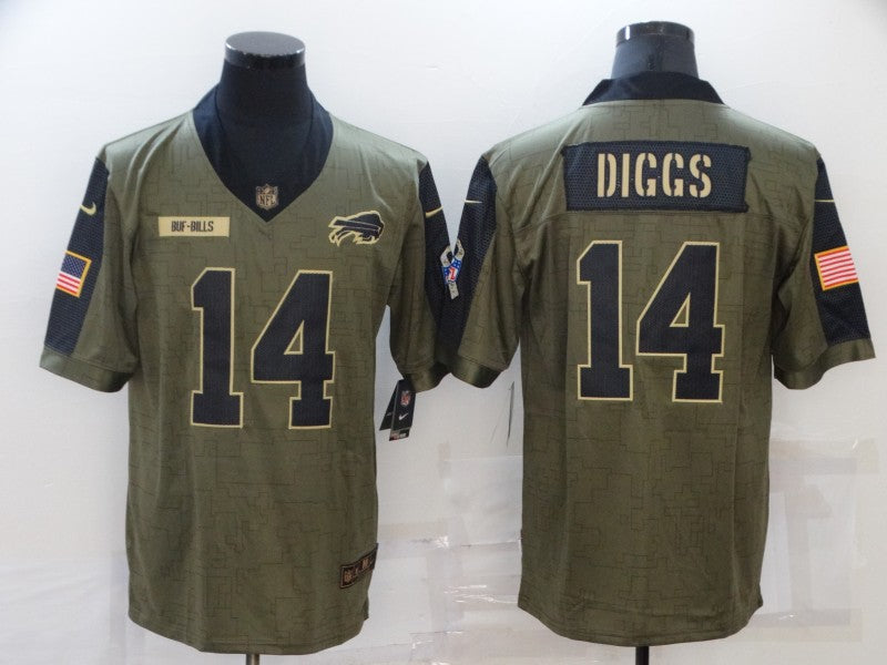 Men's Buffalo Bills Stefon Diggs #14 Brown Game Player Jersey1