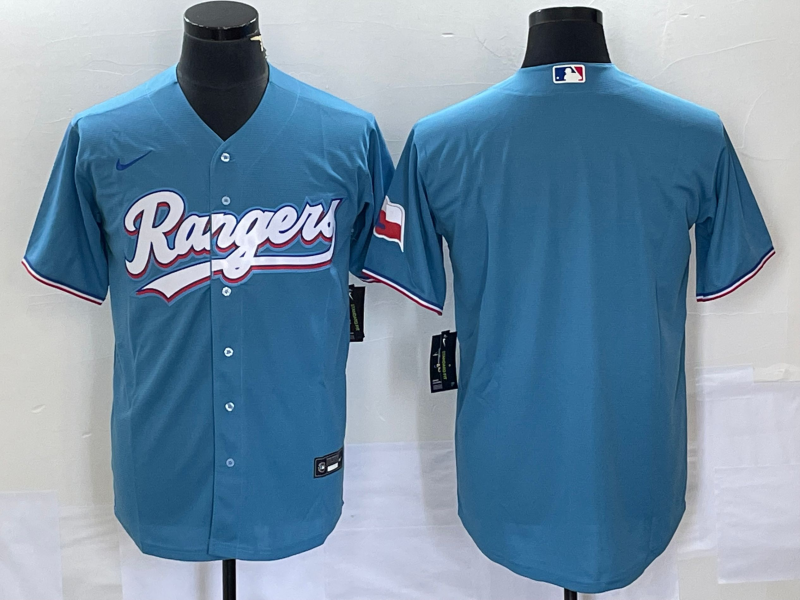 Men's Texas Rangers Blue Replica Blank Jersey1