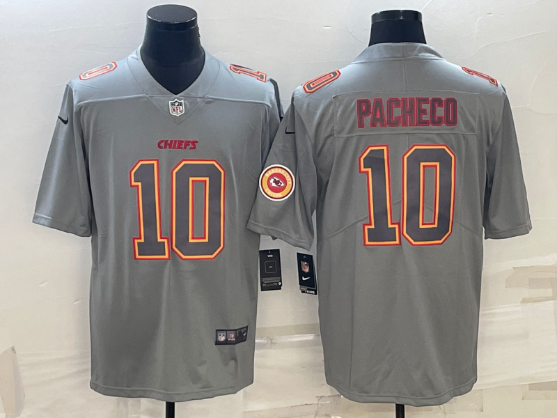 Men's Kansas City Chiefs Isiah Pacheco #10 Grey Game Jersey1