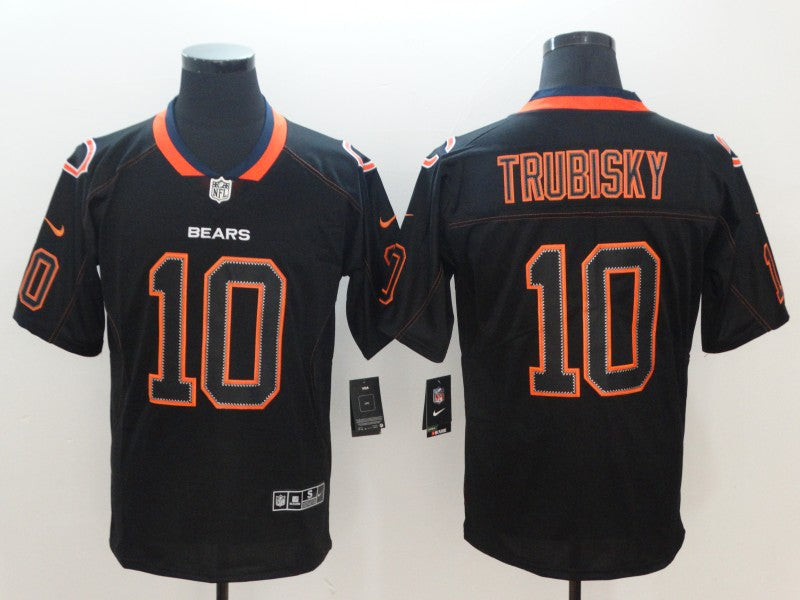 Men's Chicago Bears #10 Mitch Trubisky Black Team Game Jersey1