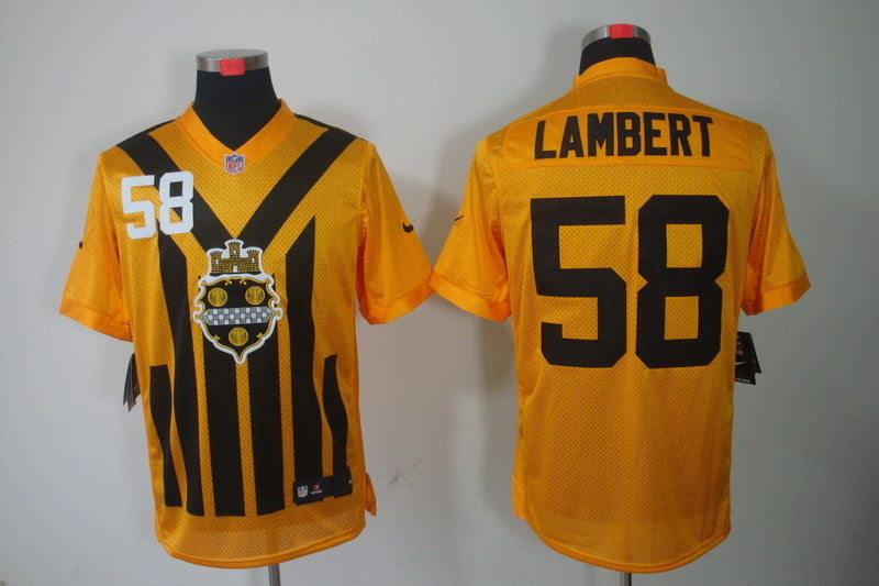 Men's Pittsburgh Steelers Jack Lambert #58 Gold Game Jersey1
