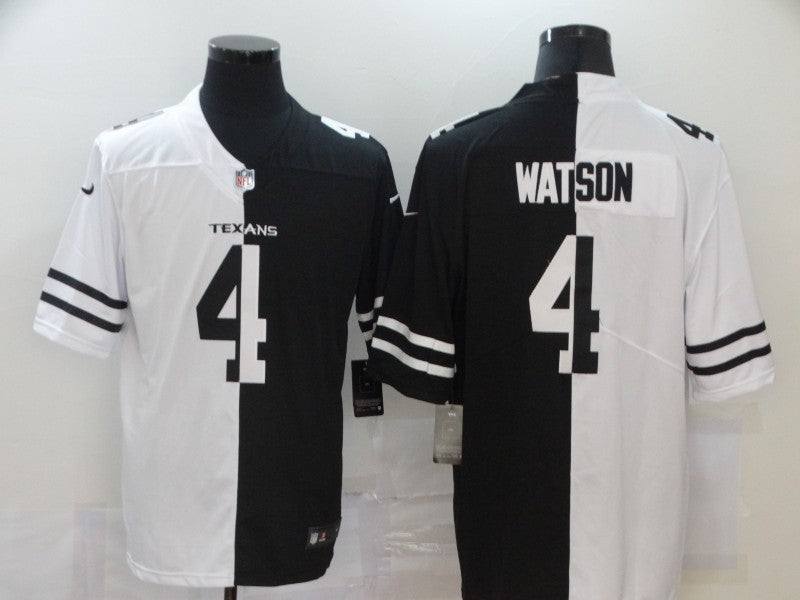 Men's Houston Texans Deshaun Watson #4 Black/White Game Jersey1