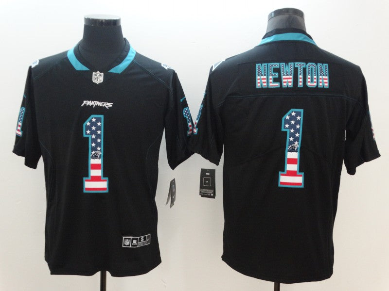 Men's Carolina Panthers Cam Newton #1 Black Authentic Game Jersey1