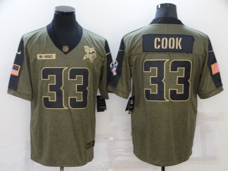 Men's Minnesota Vikings Dalvin Cook #33 Brown Player Game Jersey1