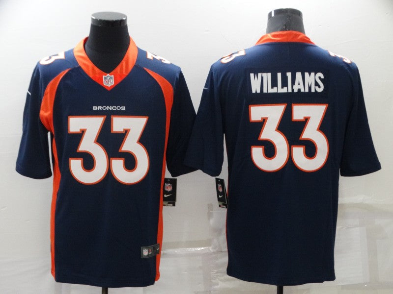 Men's Denver Broncos Javonte Williams #33 Navy Game Jersey1