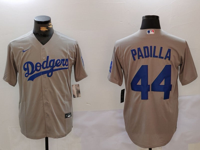 Men's Los Angeles Dodgers Vicente Padilla #44 Gray Player Jersey1