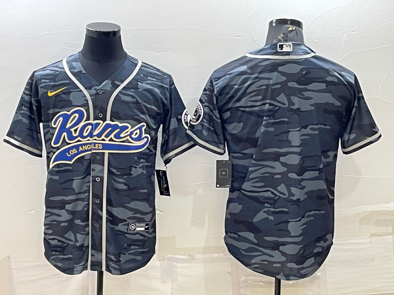 Men's Los Angeles Rams Grey Camouflage Blank Jersey1